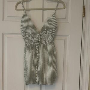 ILLA ILLA Green and White Striped romper